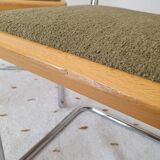 Pair of Marcel Breuer cane and fabric chairs