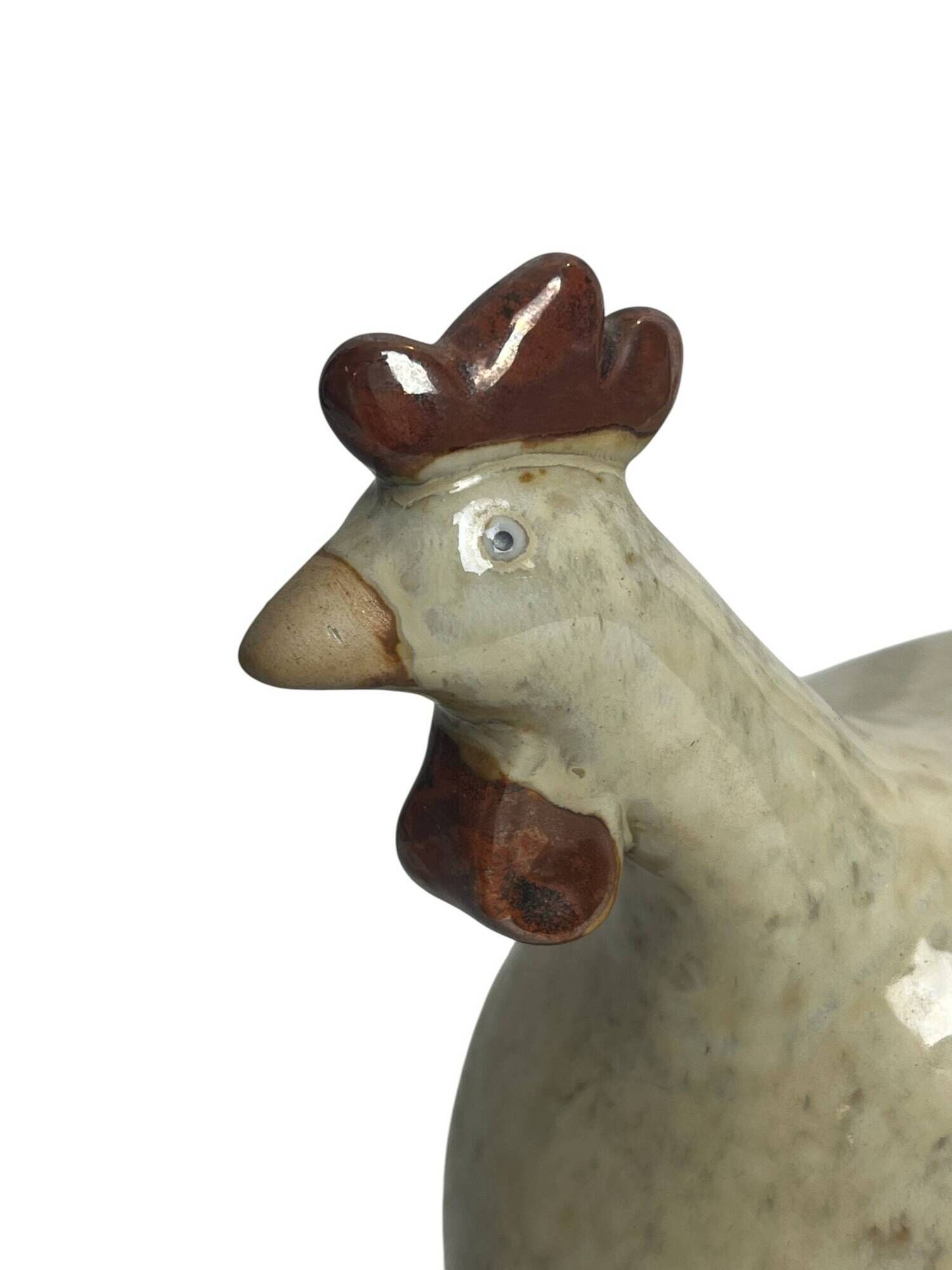 Large beige ceramic hen decoration, 20th century