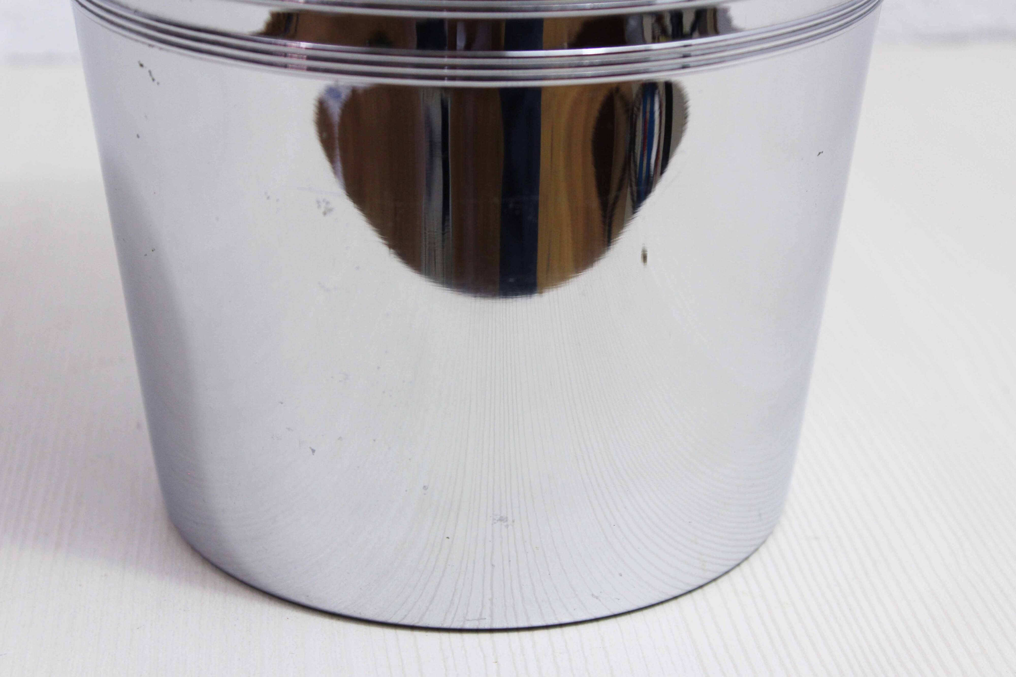 Stainless steel champagne bucket, France 1980