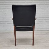 1960s, Danish armchair, original very good condition, teak wood, artificial leather.