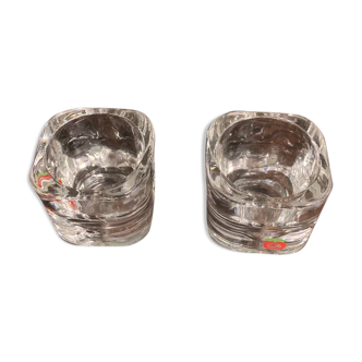 Pair of Glass Candlesticks by GULF, 1970s