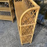 2 vintage rattan shelves