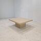 Table Basse Carrée Italienne en Travertin, 1980s