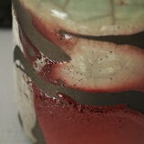 Polychrome raku vase