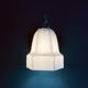 Small vintage chrome metal wall light and faceted white opaline glass tulip