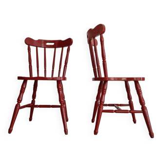 Western red patinated bistro chairs