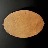 Antique oval beveled mirror in carved wood - 69 cm