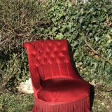 Red velvet toad chair