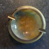 Alabaster and brass ashtray, Genuine Alabaster, vintage Italian circa 1960