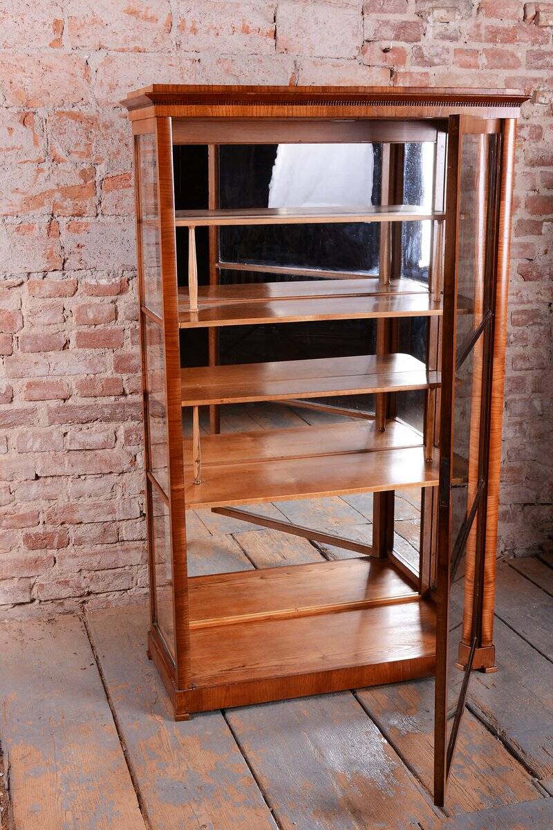 Antique Biedermeier Display Cabinet in Spruce, 1830s