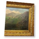 Oil on canvas of the Col des Aravis in Haute-Savoie