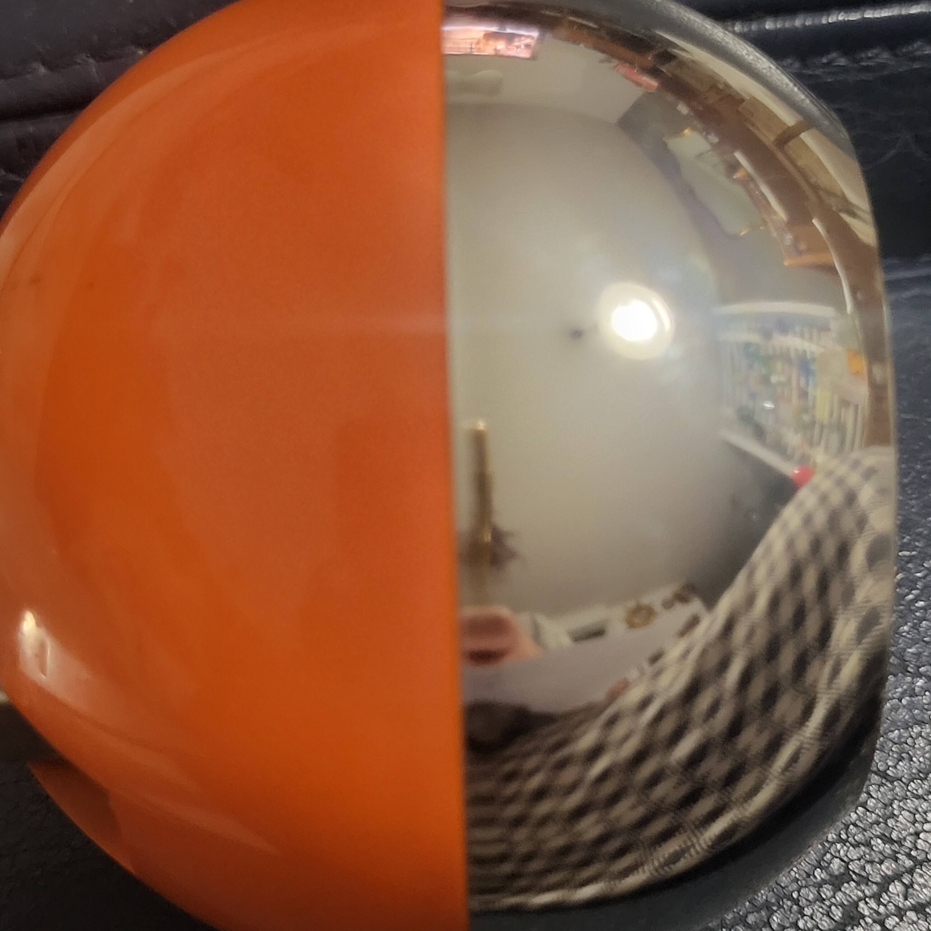 Orange eye ball lamp, space age, Eichoff, Germany, 1960-70