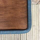 Table d'appoint pliante en bois et rotin 1960