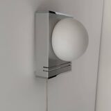 Vintage wall lamp, chrome and opaline, France 1970