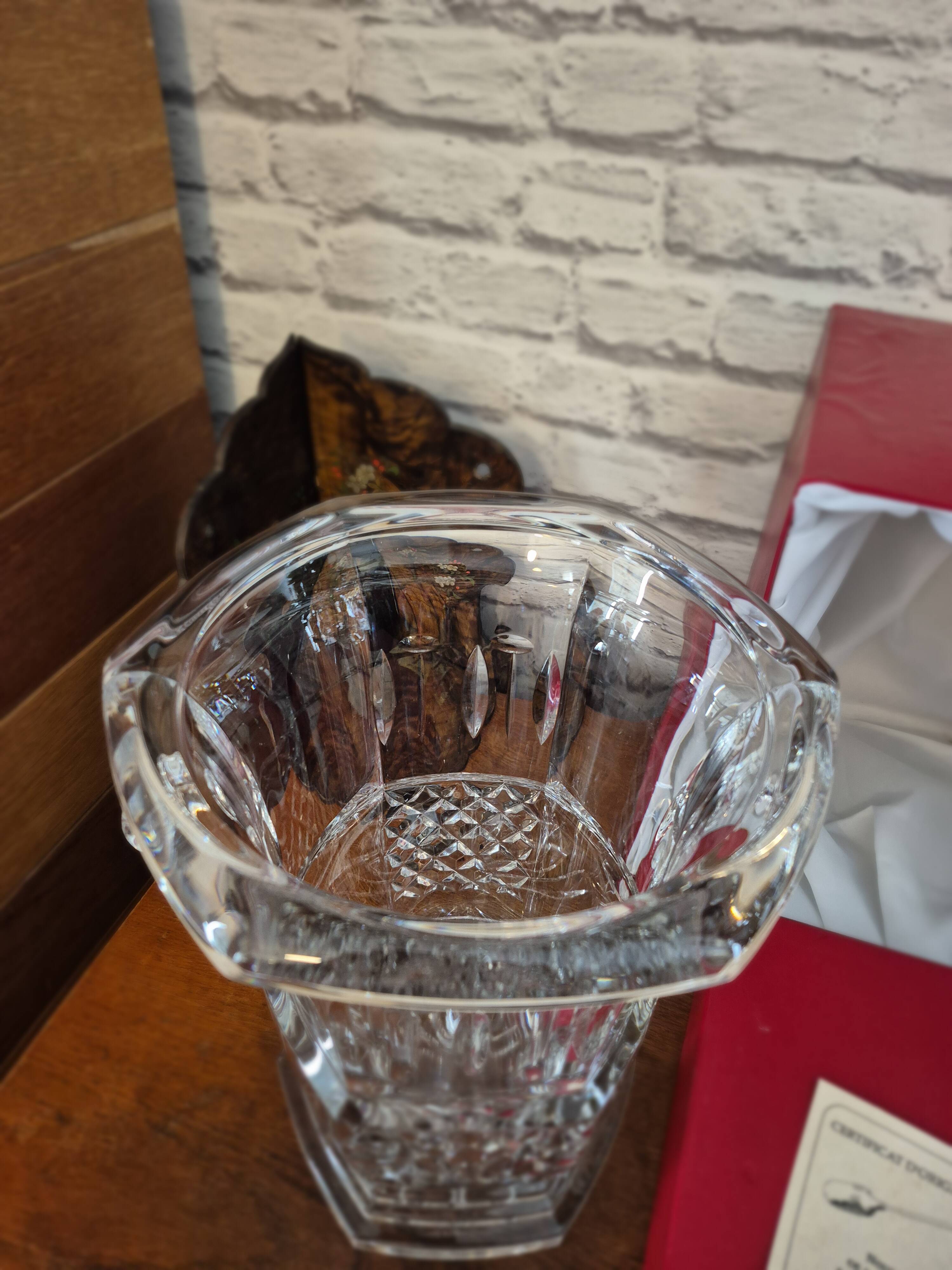 Large vintage Lorraine crystal champagne bucket