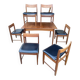 Ensemble de 6 chaises et sa table de salle à manger avec rallonges « BCM » vers 1960