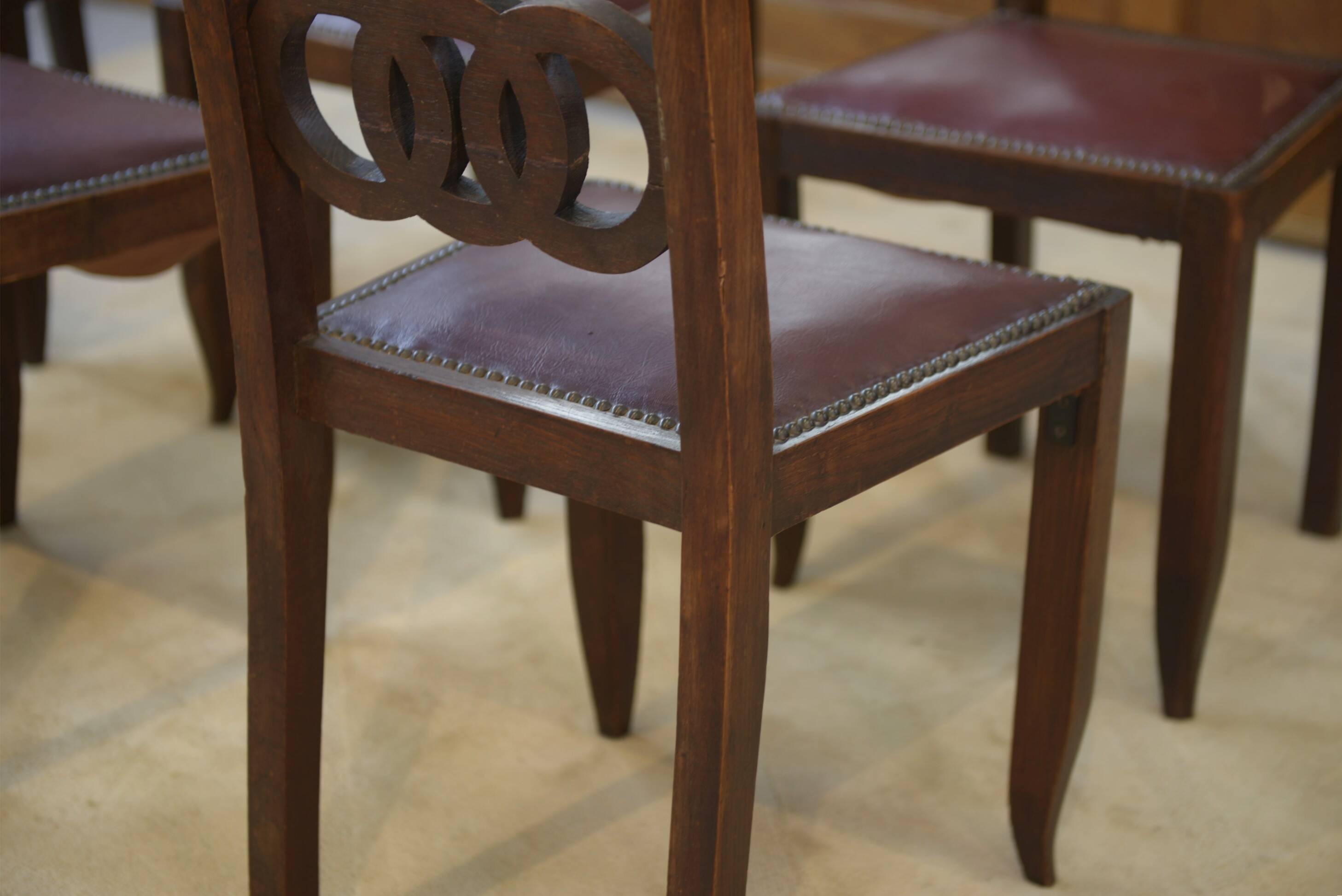 Ensemble de 6 chaises en chêne 1950’s