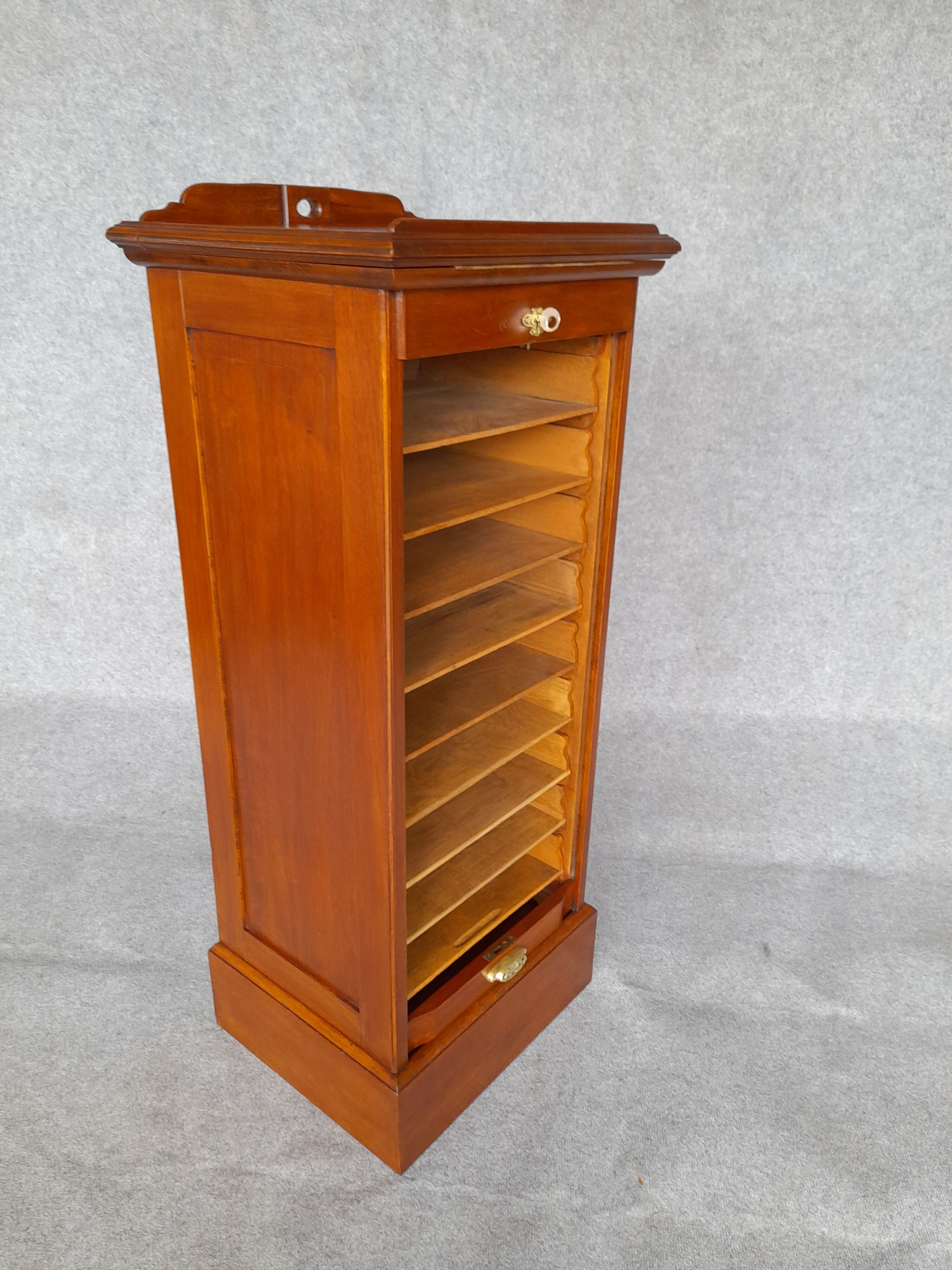Filing cabinet with curtain and art nouveau desk