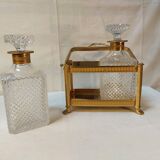 Whiskey cellar called "Tantalus" - Servant of 2 cut crystal carafes