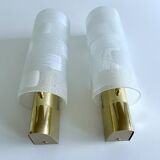 Pair of Vintage Glass Brass Wall Lights