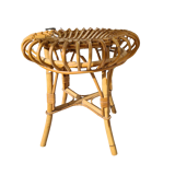Bamboo and wicker stool