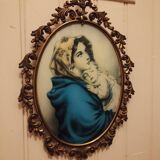 Virgin and Child brass frame