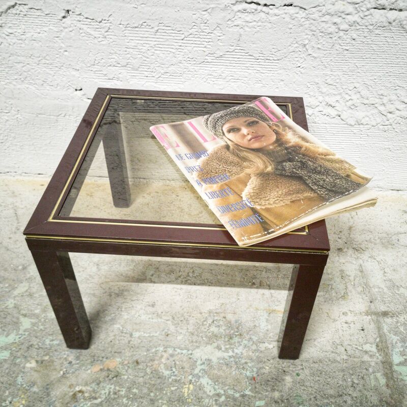 Vintage smoked glass sofa end