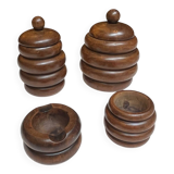 Nécessaire de fumeur Art déco en bois cendrier Art Déco Boîte en bois 1930