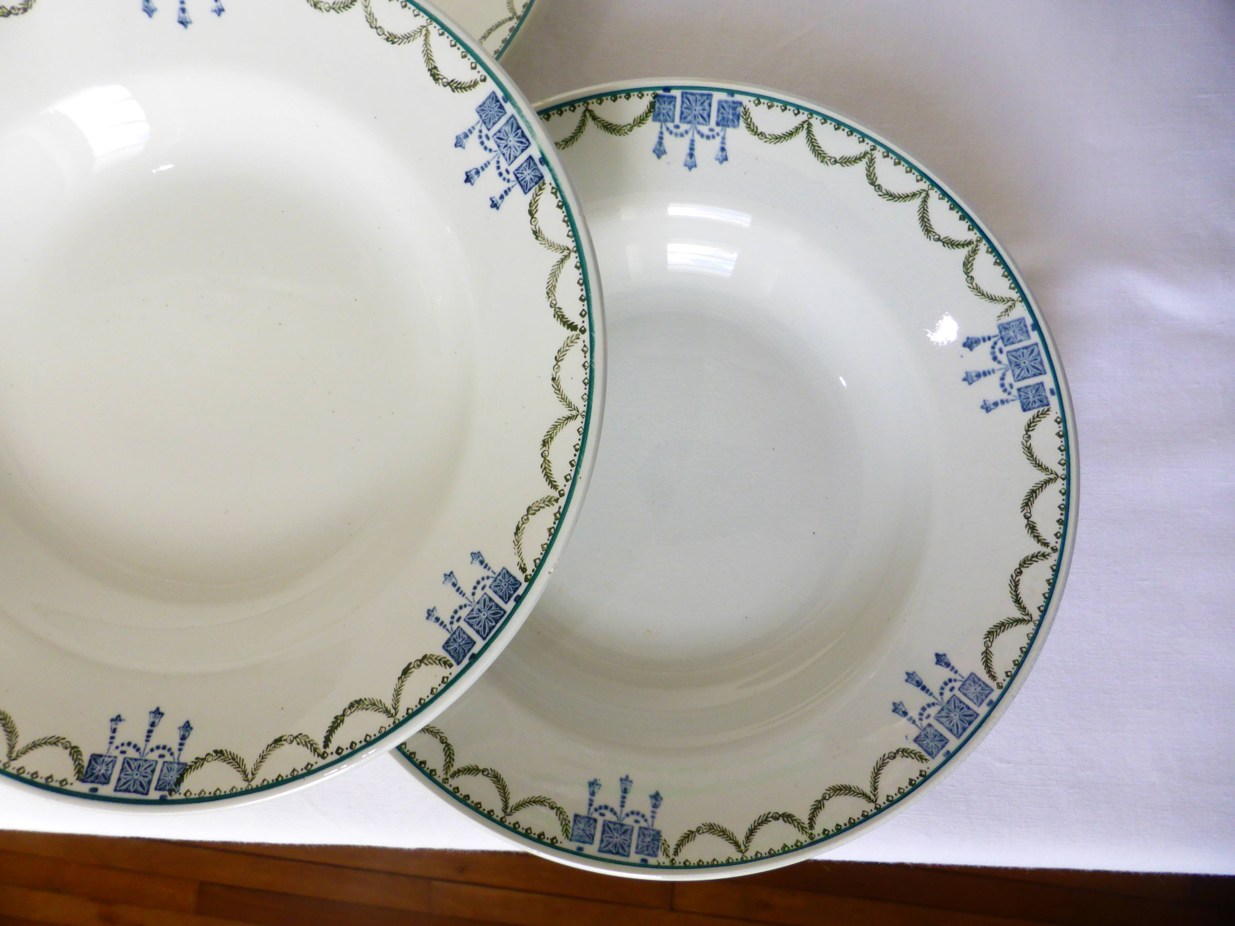 4 vintage deep plates from St Amand 220628