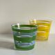 Pair of VINTAGE Silkscreened Glass Plant Pots