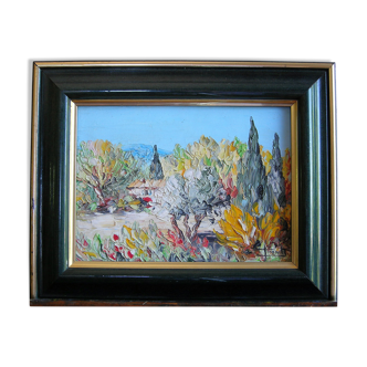 Mediterranean landscape oil on canvas (XXth)