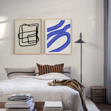Pair of giclee prints, abstract wall art set of two, 50x70cm