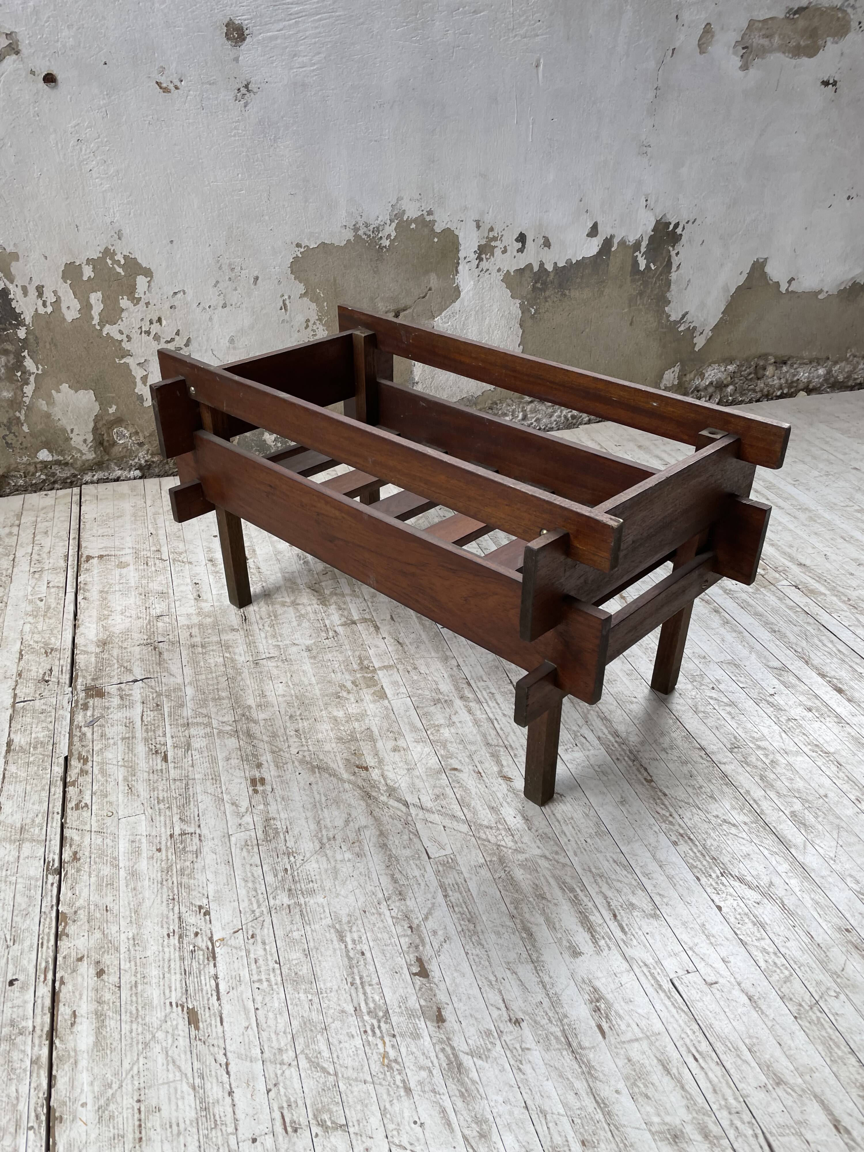 Small modernist oak planter from the 1950s