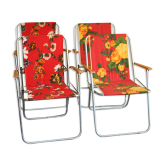 4 fauteuils pliants vintage