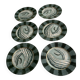 6 Cactus porcelain dessert plates by Hilton McConnico for Daum