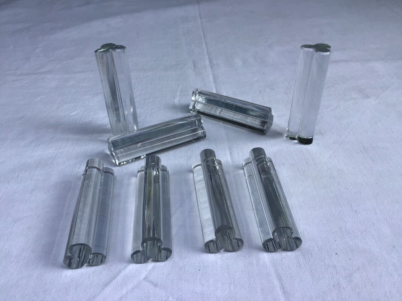 Set de 8 portes couteaux en cristal art déco