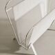 Vintage French Mid Century Mathieu Matégot White Metal Magazine Rack, 1950s