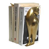 Feline brass bookends