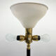 Brass, onyx & ebonized wood floor lamp, italy 1950