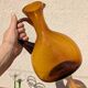 Large vintage amber glass carafe