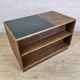 Antique Wood Art Deco Desk with Bookshelf and Archive Drawers