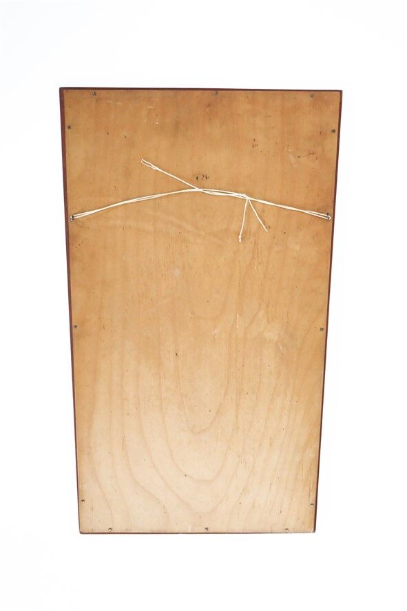 Set consisting of mid-century teak wall mirror and shelf / Danish modern design / 1960s