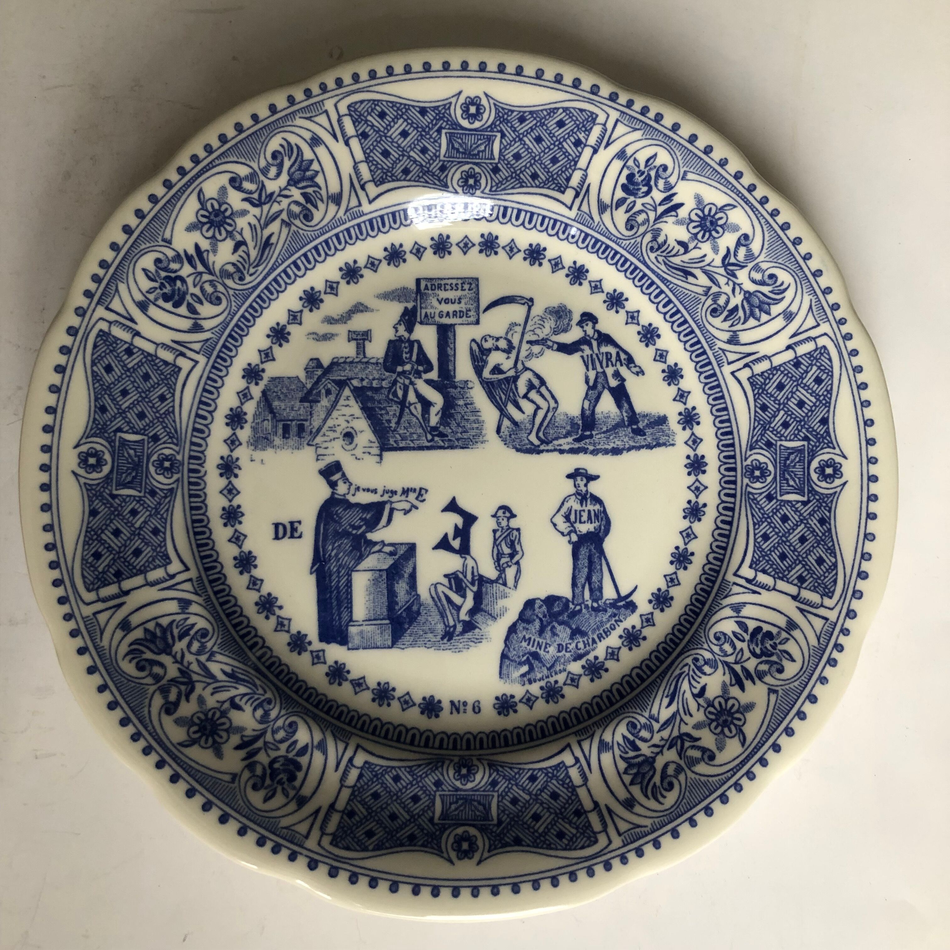 Ensemble de 6 assiettes en faïence de Gien