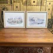 Pair of watercolors signed P OPal