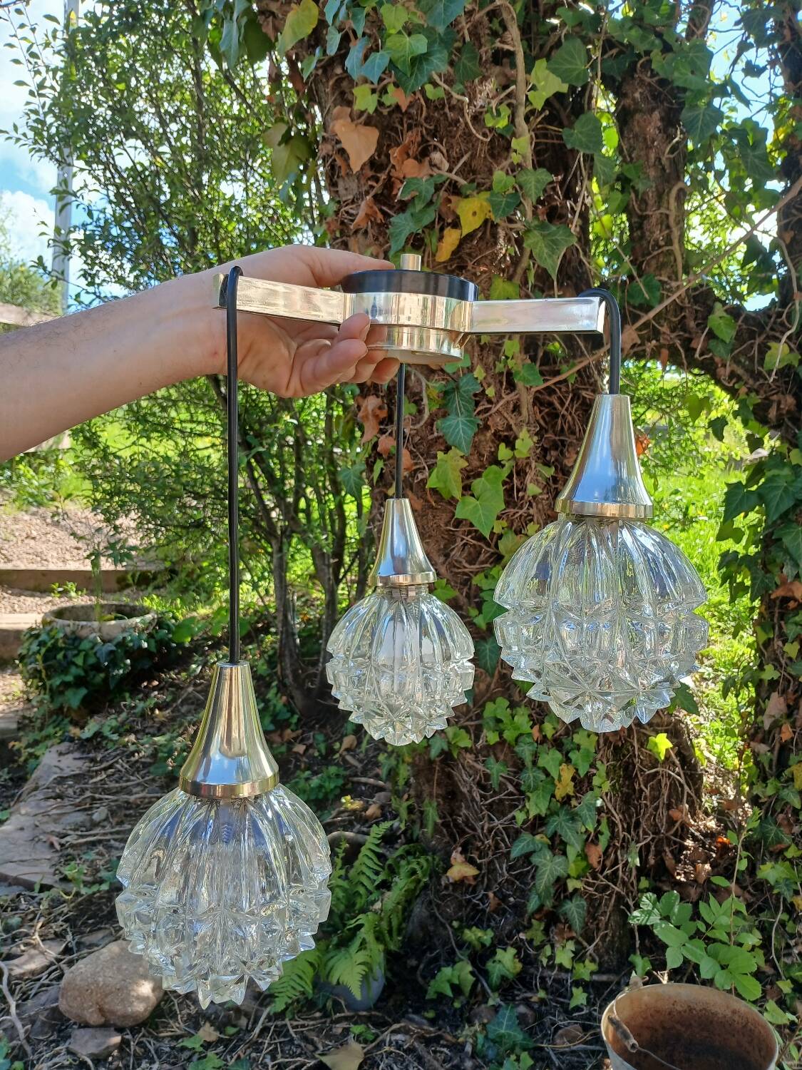 Chandelier, vintage waterfall suspension