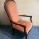 Fauteuil voltaire velours rose