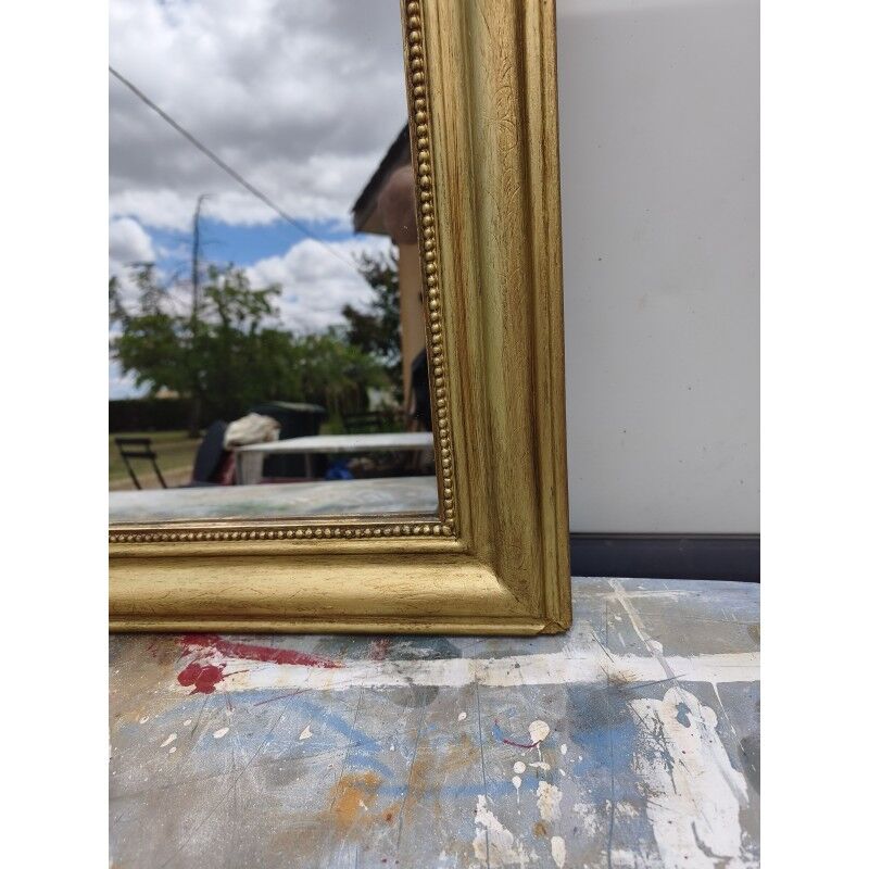 Miroir 19ème bois et stuc doré