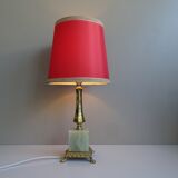 Table lamp made of brass and onyx