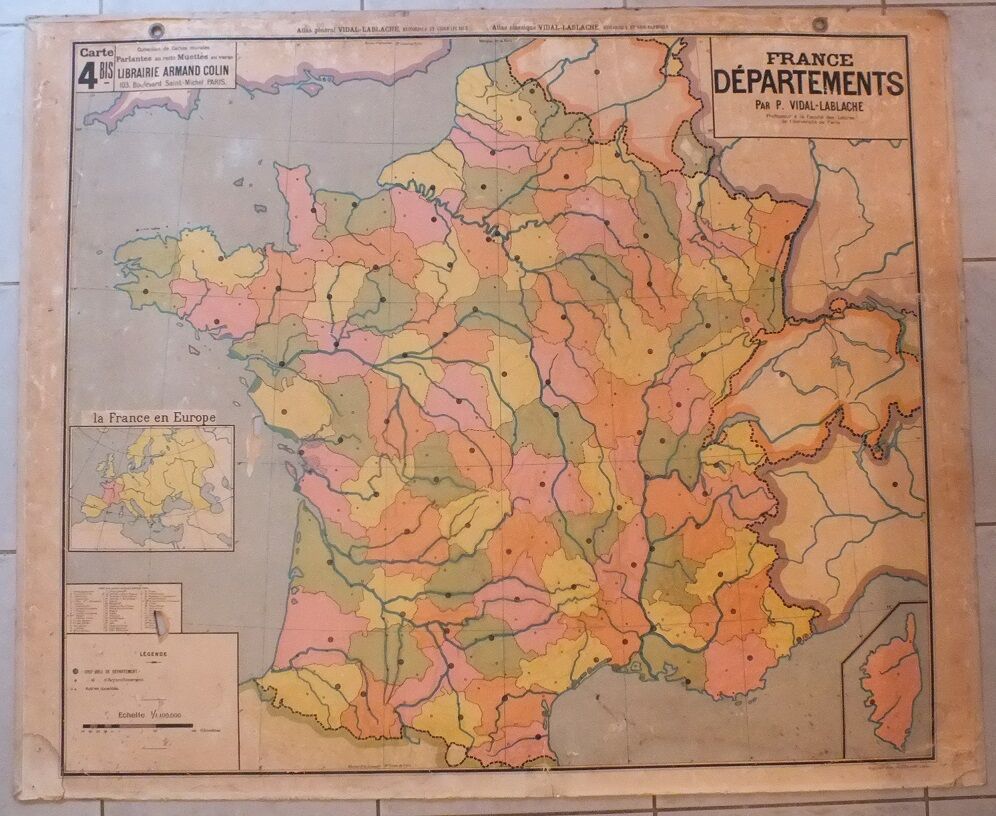 School Vidal-Lablache n ° 4 France departments map