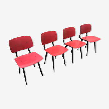 Set of 4 “Revolt” model chairs by Friso Kramer